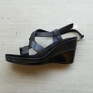 Aerosole Black Wedge Sandles